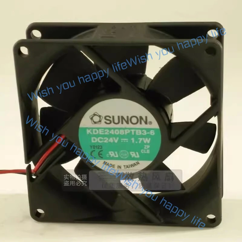 L... for SUNON KDE2408PTB3-6 8025 DC24V 1.7W 8CM 2-Wire Inverter Cooling Fan