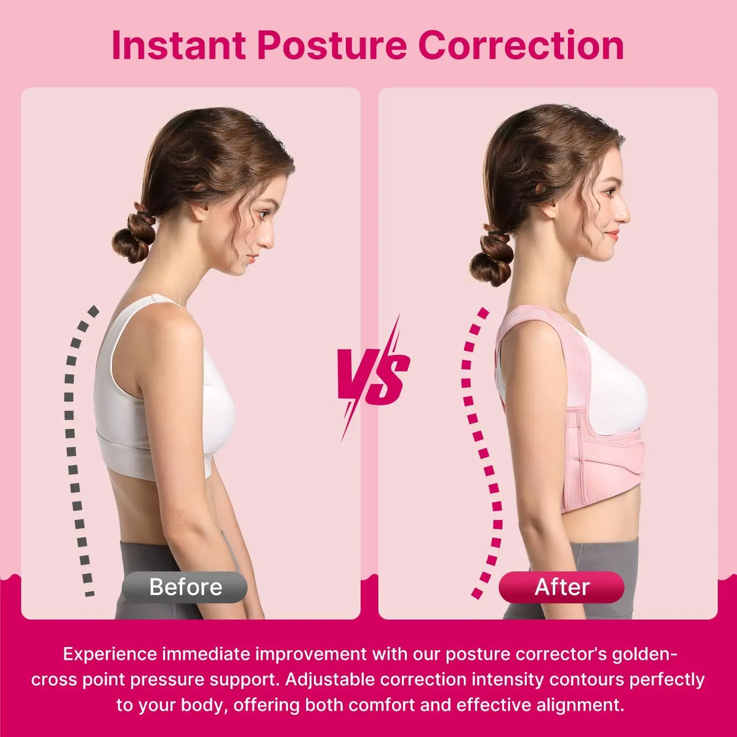 Back Brace Posture Supports for Women and Men, Shoulder Straightener, Adjustable Lightweight Upper Back Brace for Neck Shoulder