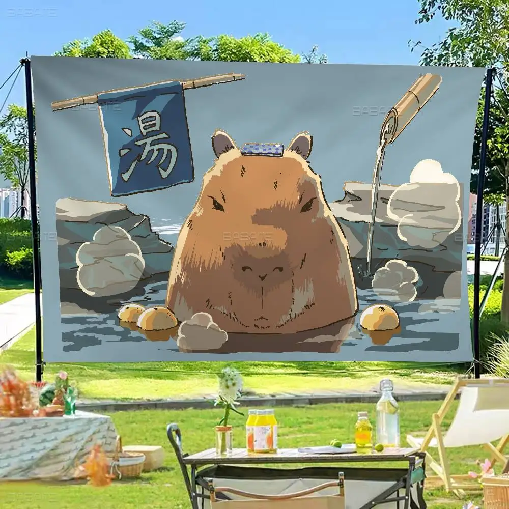 Cute Gentle Animal Animal Capybara Family Gatherings Outdoor Atmosphere Flags Camping Decorations Banners