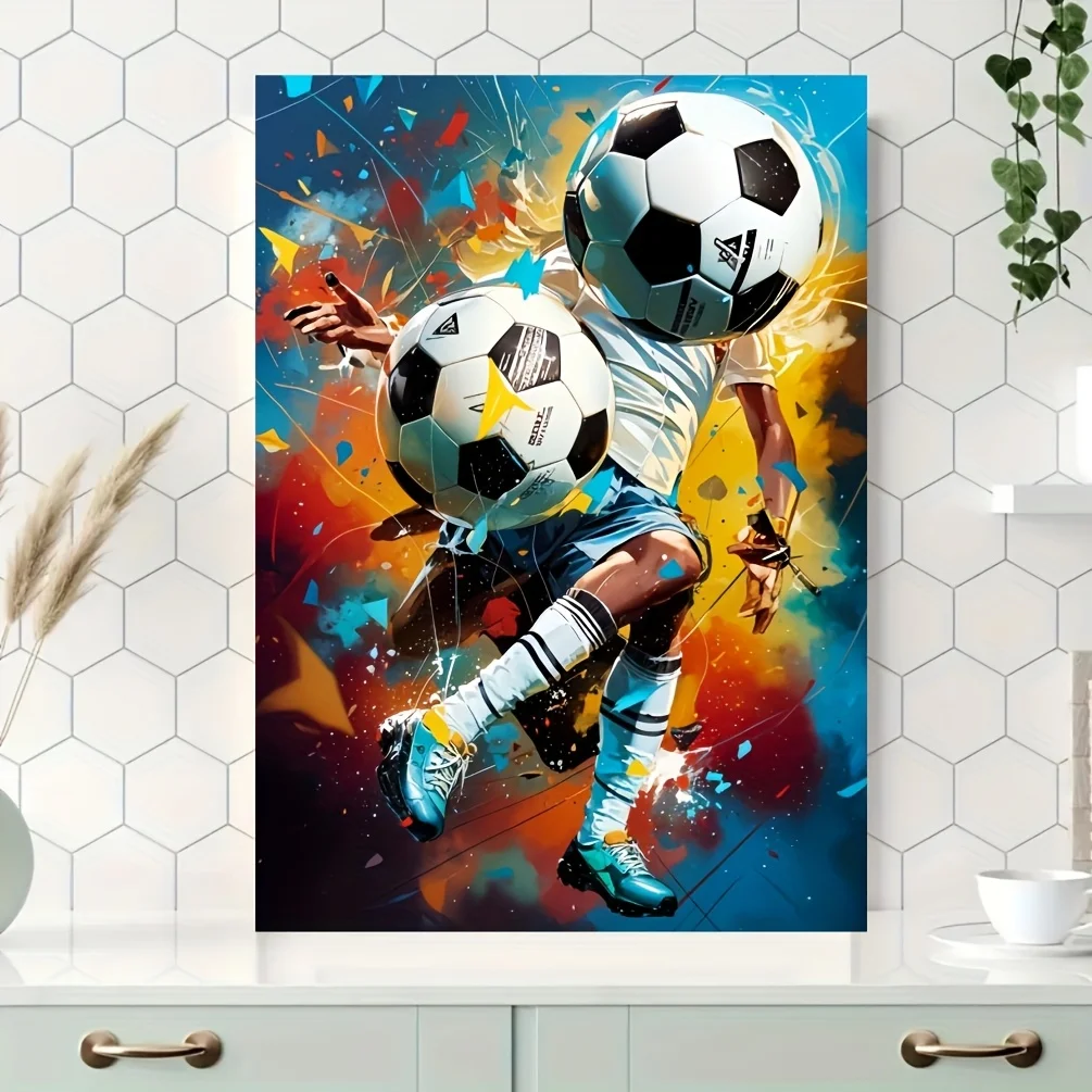 サッカーをテーマにした1000ピースのパズル - 頑丈で高品質な厚紙製で、活気のあるサッカー選手のデザインが特徴です。