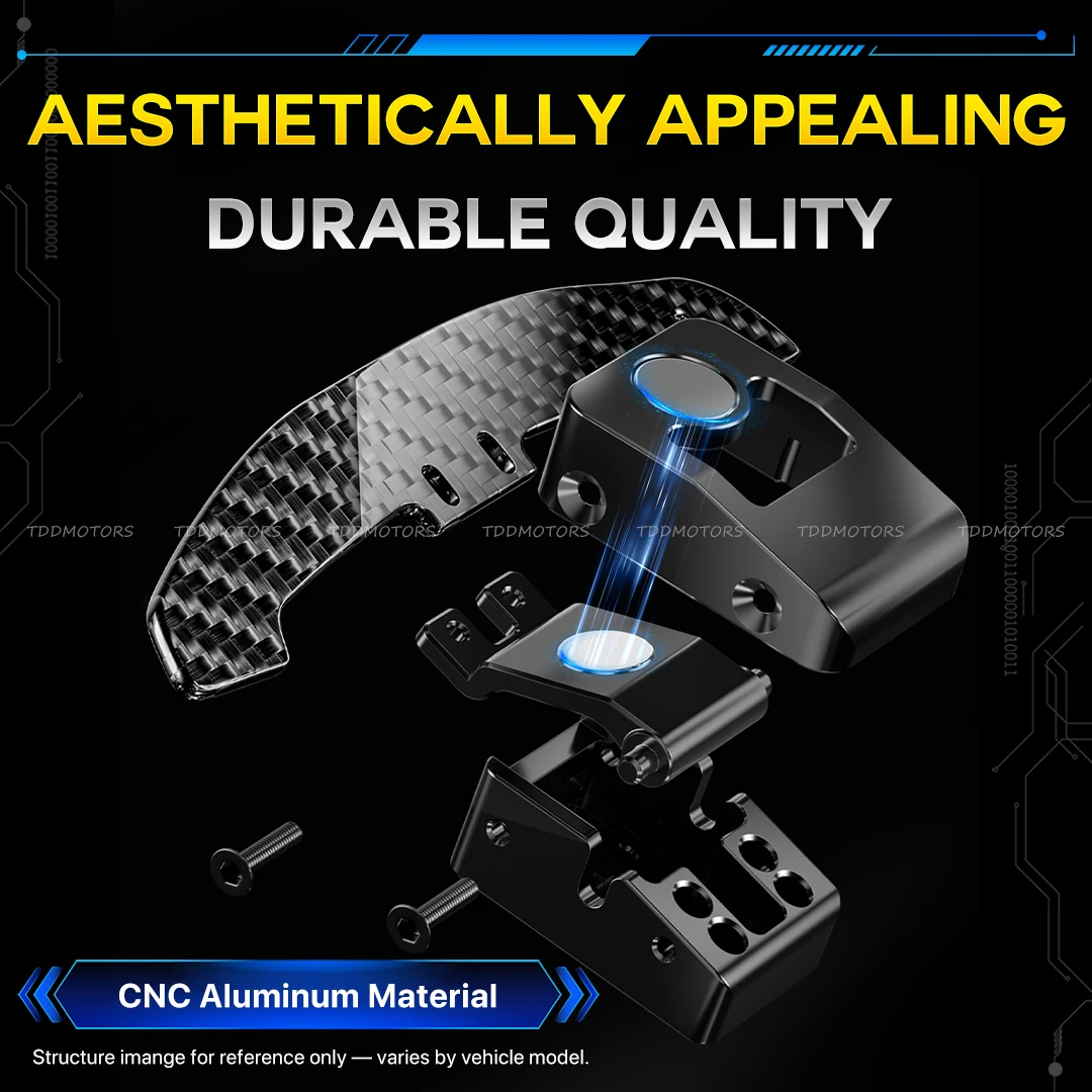 TDD Carbon Fiber Magnetic Steering Wheel Paddle Shifters For For Ford Bronco 38 Magnetic Attraction Function