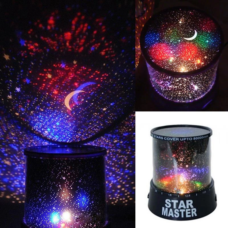 SanjiCook LED Star Sky Projection Lights Colorful Rotating Cosmic Star Moon Ocean Night Light Used For Home Bedroom Decoration