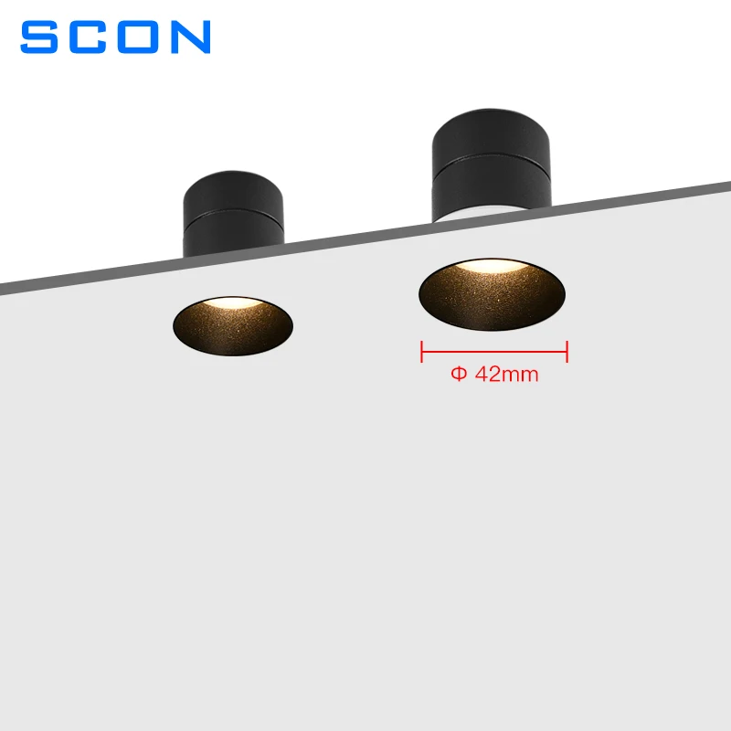 

SCON 2pcs/Lot LED Mini Framless Spotlight Recessed Ceiling Lamp 5W Anti-Glare Wall Washing Lamp Living Room Indoor Lighting