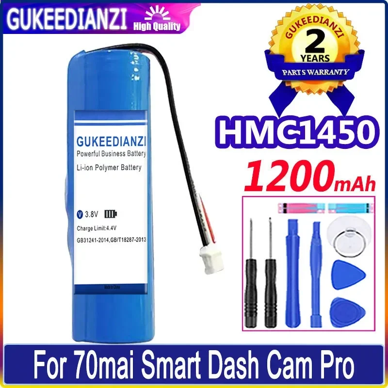 GUKEEDIANZI batteria di ricambio HMC1450 HMC 1450 1200mAh per batterie 70mai 70 mai Smart Dash Cam Pro