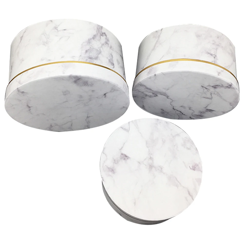 

3 Pcs Round Arrangement White Color 3 Pieces Flower Box With Lid Flowers Arrangement Empty Box Flower Boxes Set Packaging