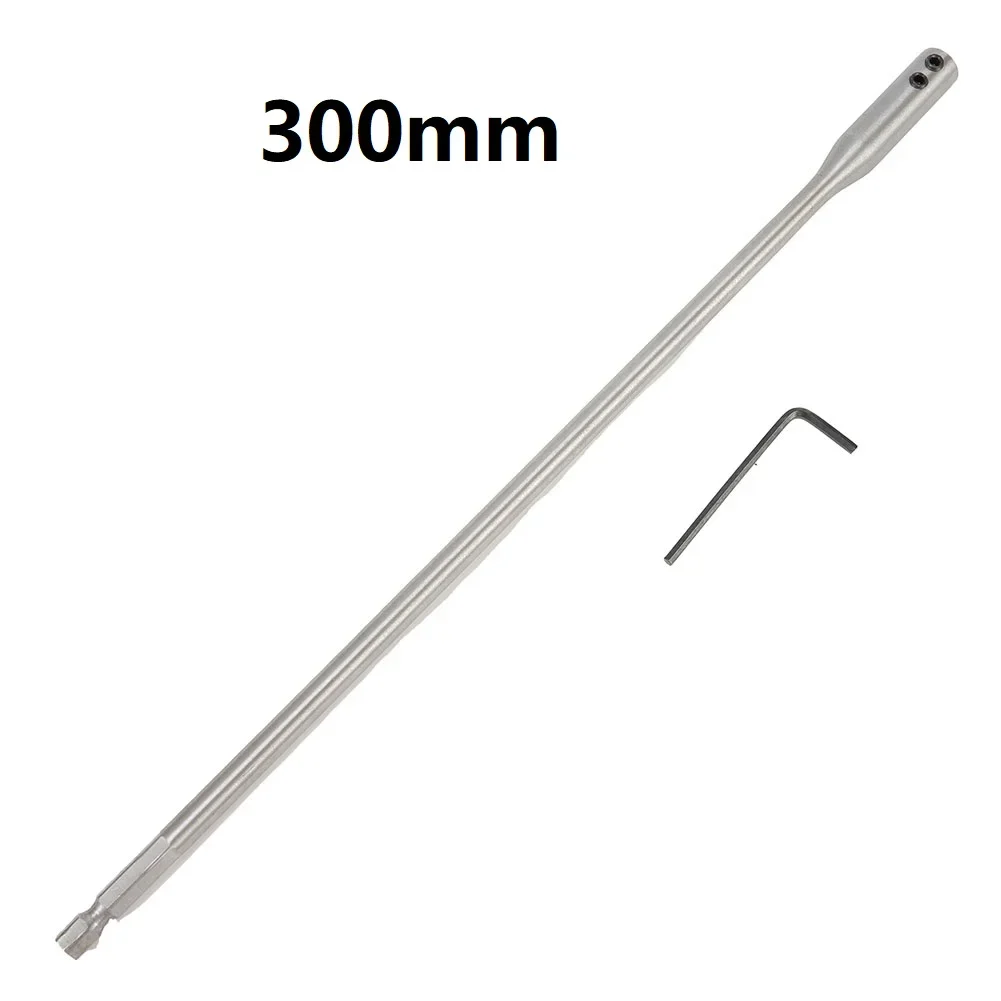 150/300mm Extension Rod 2pcs/Set Drill Bit Extender Wrench Hex Shank High Carbon Steel Silver Tool Hot Portable
