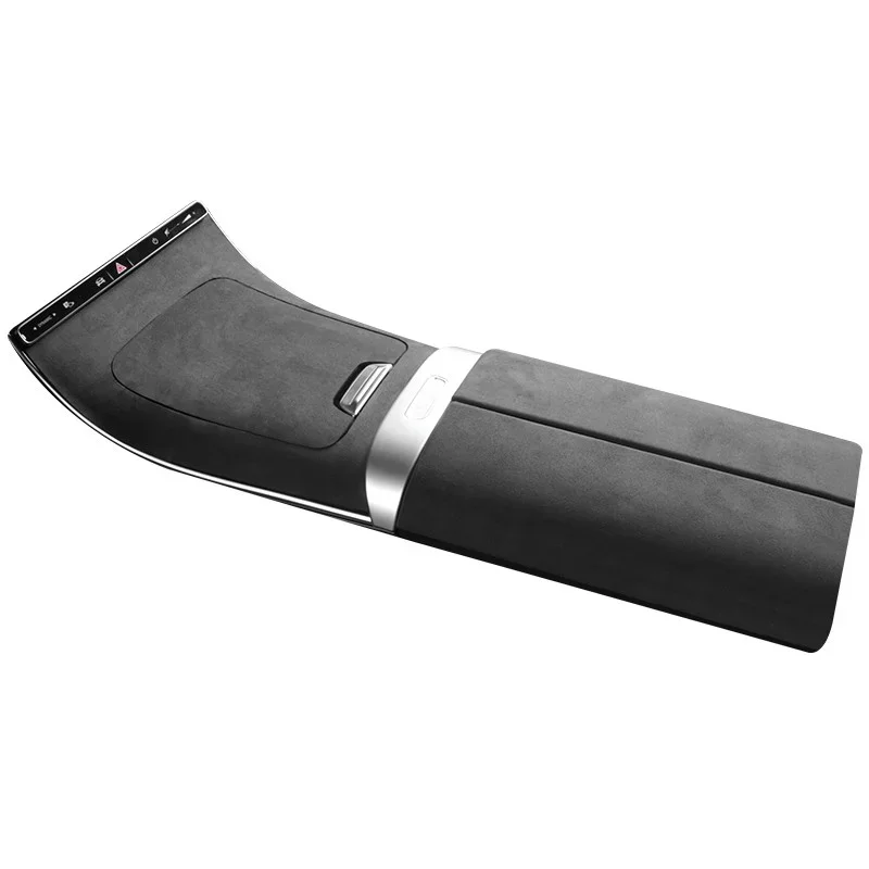 For Mercedes Benz C Class W206 2022 2023 2024 2025 Alcantara Suede Overlay Armrest Cover Center Control Storage Flip-cap Panel