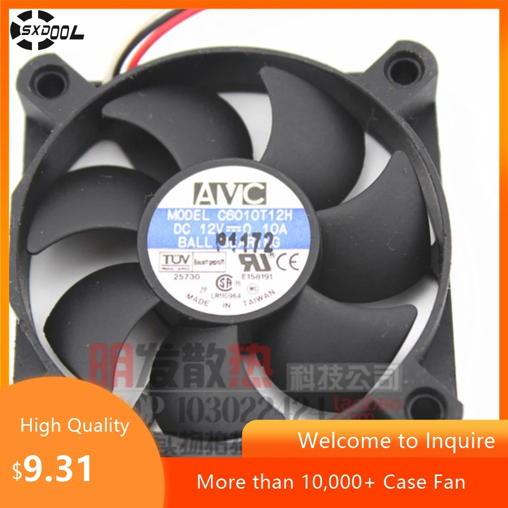 

60 мм 6010 12 В 0,1 А C6010T12H 6 см Вентилятор охлаждения процессора бесшумного типа