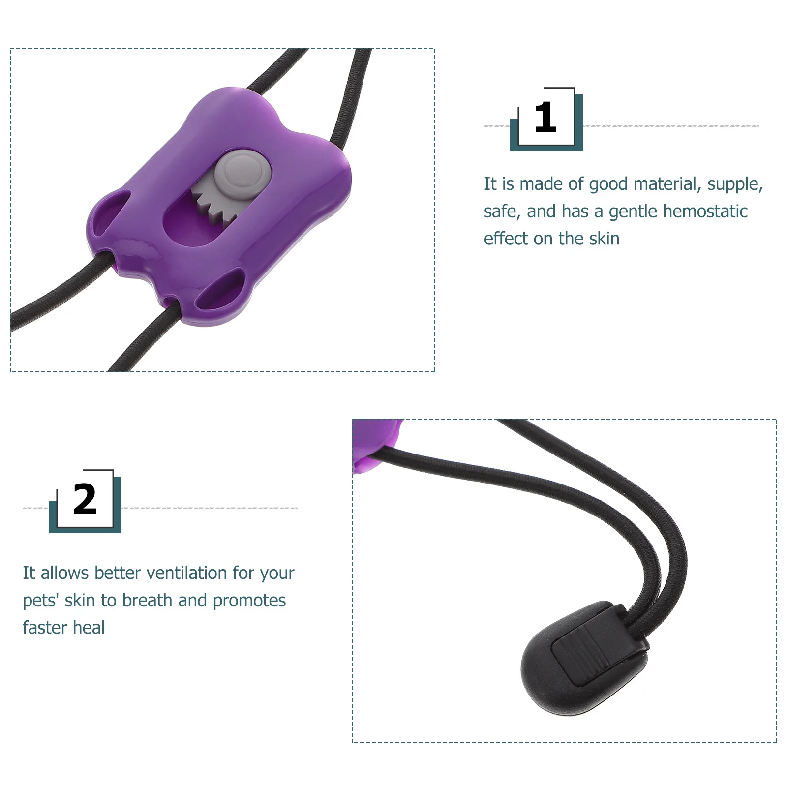 4 Pcs Tourniquet Pet Hospital Strap Care Purple Plastic Blood Flow Restriction Belt