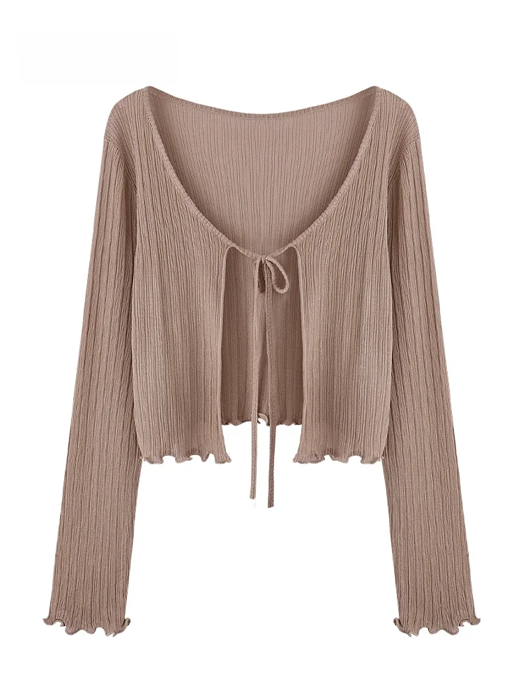 

JZZDEMM Summer Thin Belted oulder Wrap Women's Faionable Slim Fit Button up Sun Protection Air Conditioning Cardigan