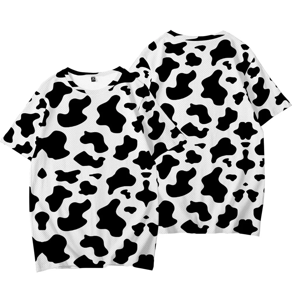 Black White Cow Print Men Sets Cow Spots Pattern Casual T-shirt Set Hawaiian Fitness Outdoor Shorts Summer Suit 2 Piece Clothing