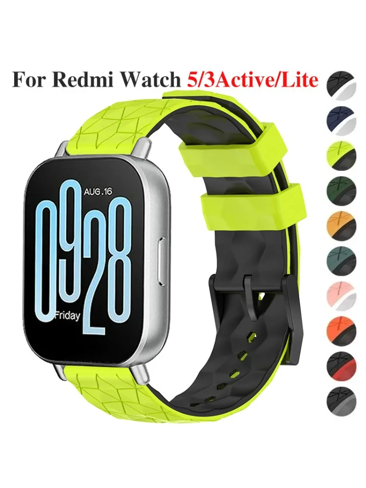 Pulseira de silicone para redmi watch 5 active 5 lite 22mm pulseira de relógio inteligente para
