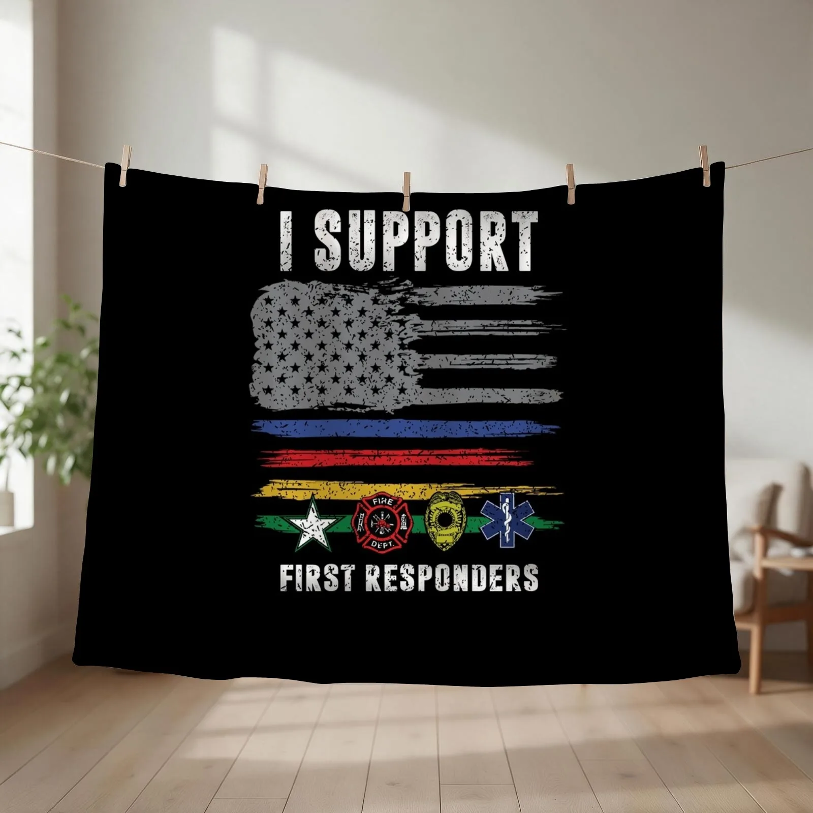 I support First Responder Throw Blanket Weighted Soft Beds Shaggy Bed Fashionable Blankets