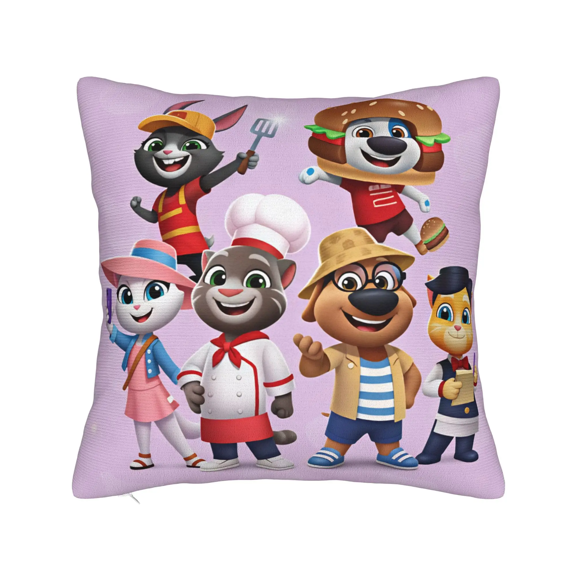 Game T-Talking T-Tom And F-Friends Pillow Cover  Soft Cushion Cover Morden Pillow Case For Couch Sofa Bedroom
