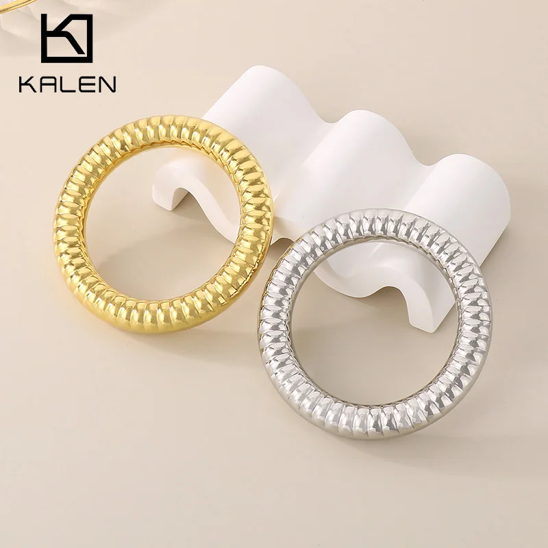 

Браслет Kalen из нержавеющей стали для женщин, простой стильный универсальный дизайн, браслет золотого, серебряного цвета, вечерние ювелирные изделия, подарок