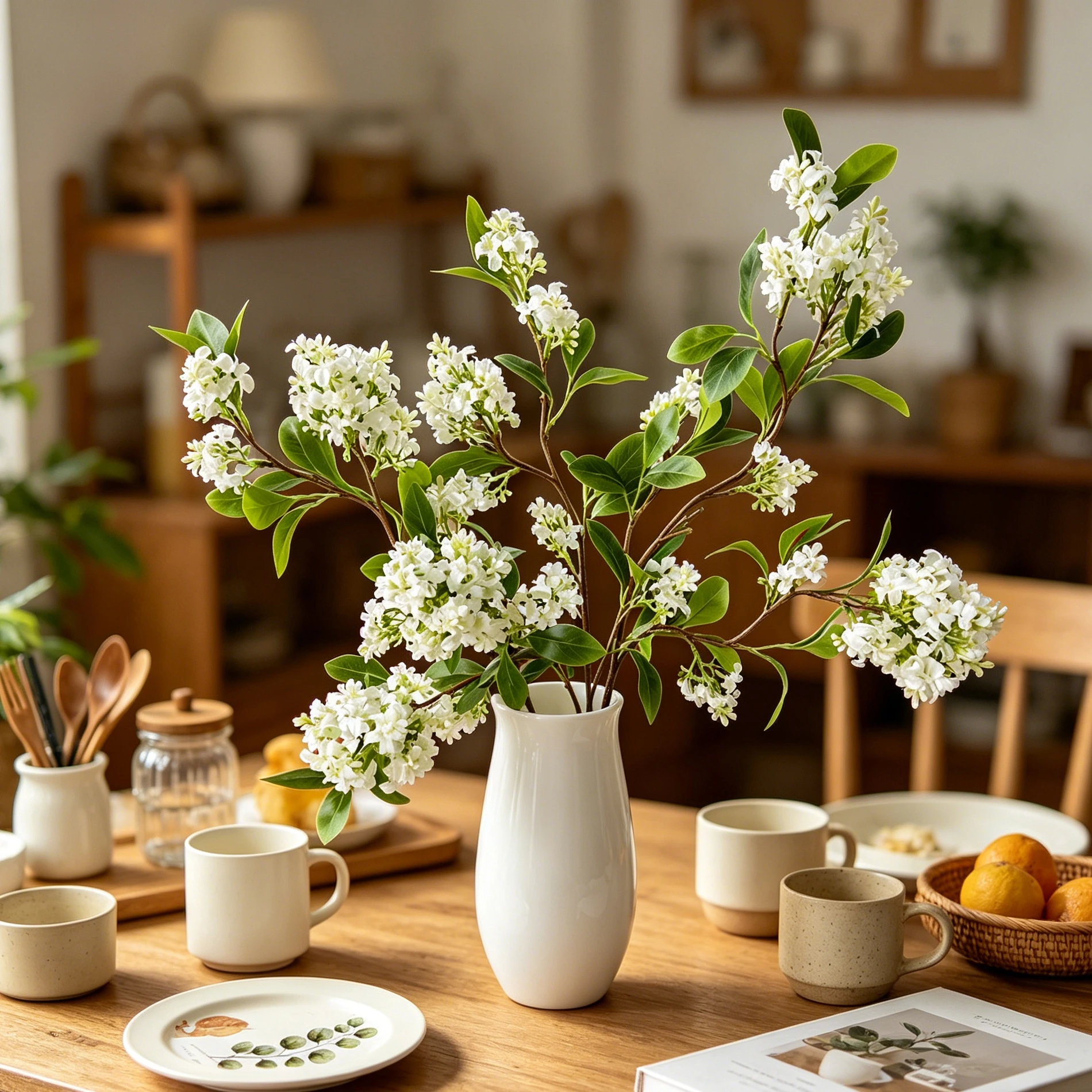 ดอกไม้ประดิษฐ์ ผ้าไหม ดอกไลแลค - Bonsai Garden Festival บทวิจารณ์และราคา