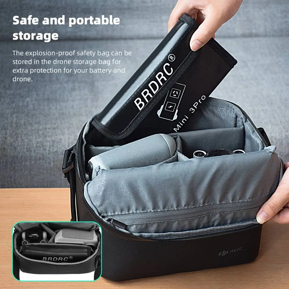 For DJI Mini 4 Pro/Mini 3 Pro/Mini 3 Drone Batteries Protection Storage Case Fireproof Explosion-proof Bag Battery Pouch