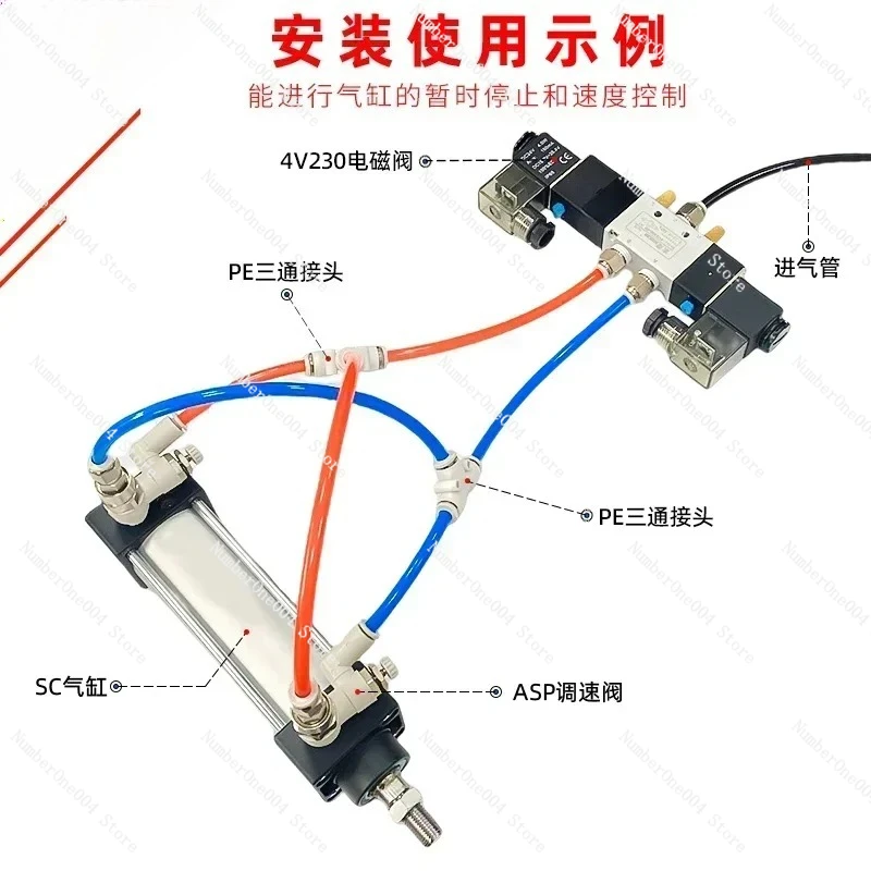 

5PCS Type Pilot Operated One-way Valve Universal Speed Control Valve Check Valve ASP330F/430F/530-01/02-08