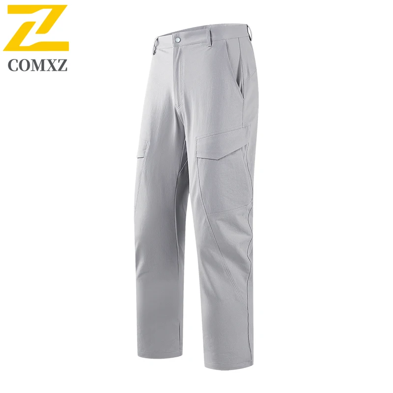 

COMXZ Charge Pants Men 2025 Outdoor Sports Waterproof Breathable Elastic Work Pants Casual Loose Mountain Camp Exploration Pants