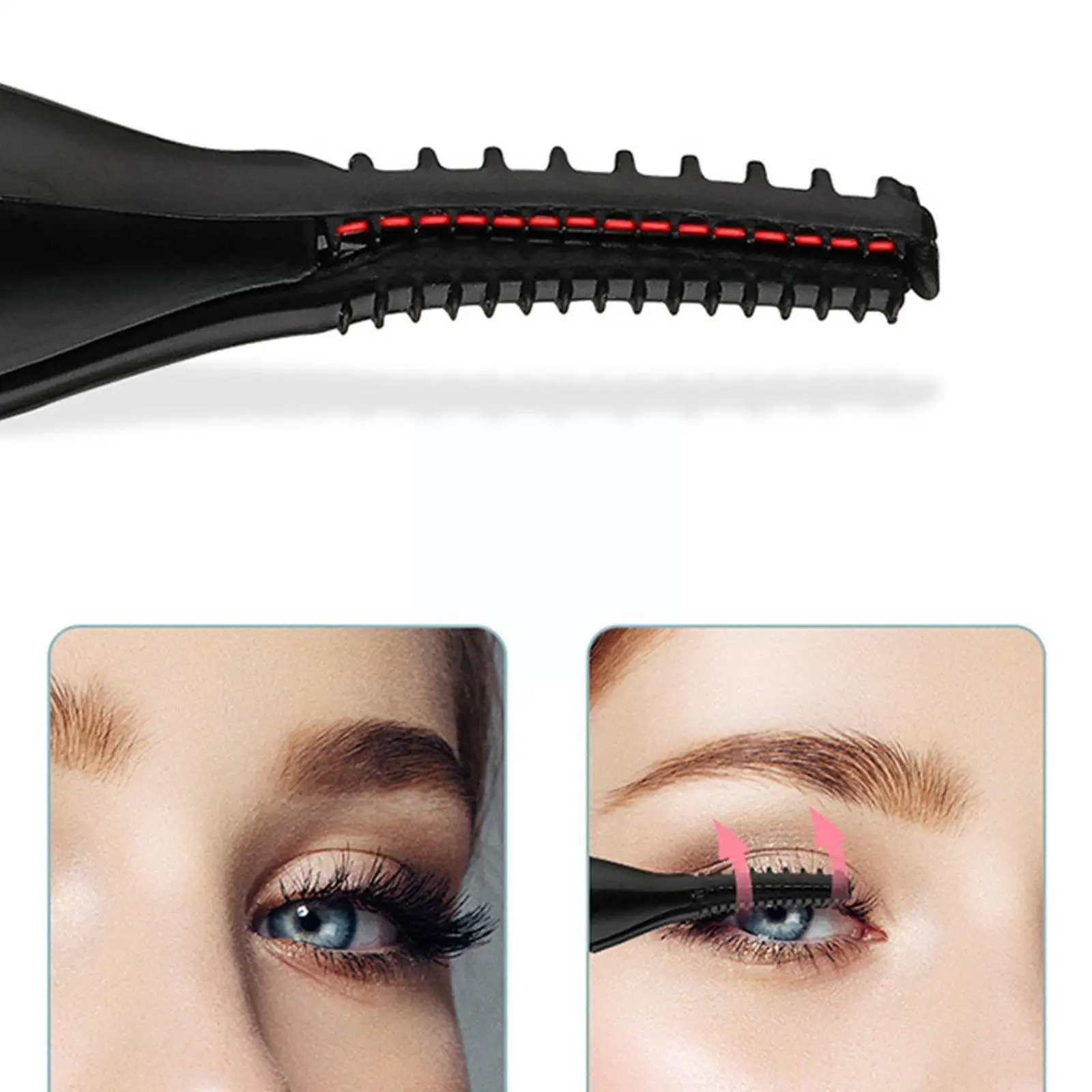 Portable Temperature Mode Heated Eyelashes Curling Tool Curl Makeup Cosmetic Tool USB Beauty Electronic Mascara F4T3