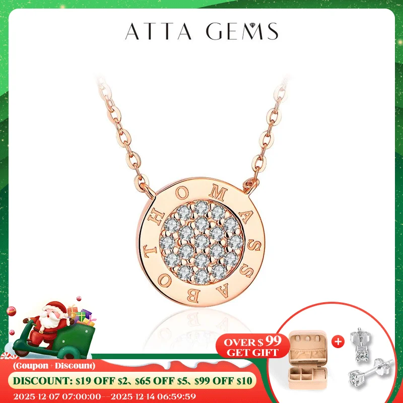 

ATTAGEMS 1.4mm D Color Moissanite Round Brilliant Cutting Rose Gold Plated 925 Sterling Silver Necklaces Wholesale Fine Jewelry