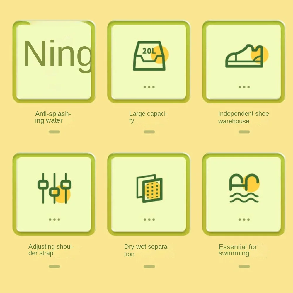 

Waterproof Children's Swimming Bag Shoe Compartment Dry Wet Separation Beach Bag Drawstring Beam Mouth Swimm Storage Bag