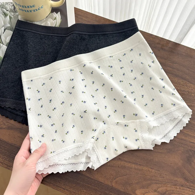 3PCS Sexy Thin Underwear Women's Panties Soft Boxer Pants Comfortable Mid Waist Breathable Lace No Trace Intimates image 2