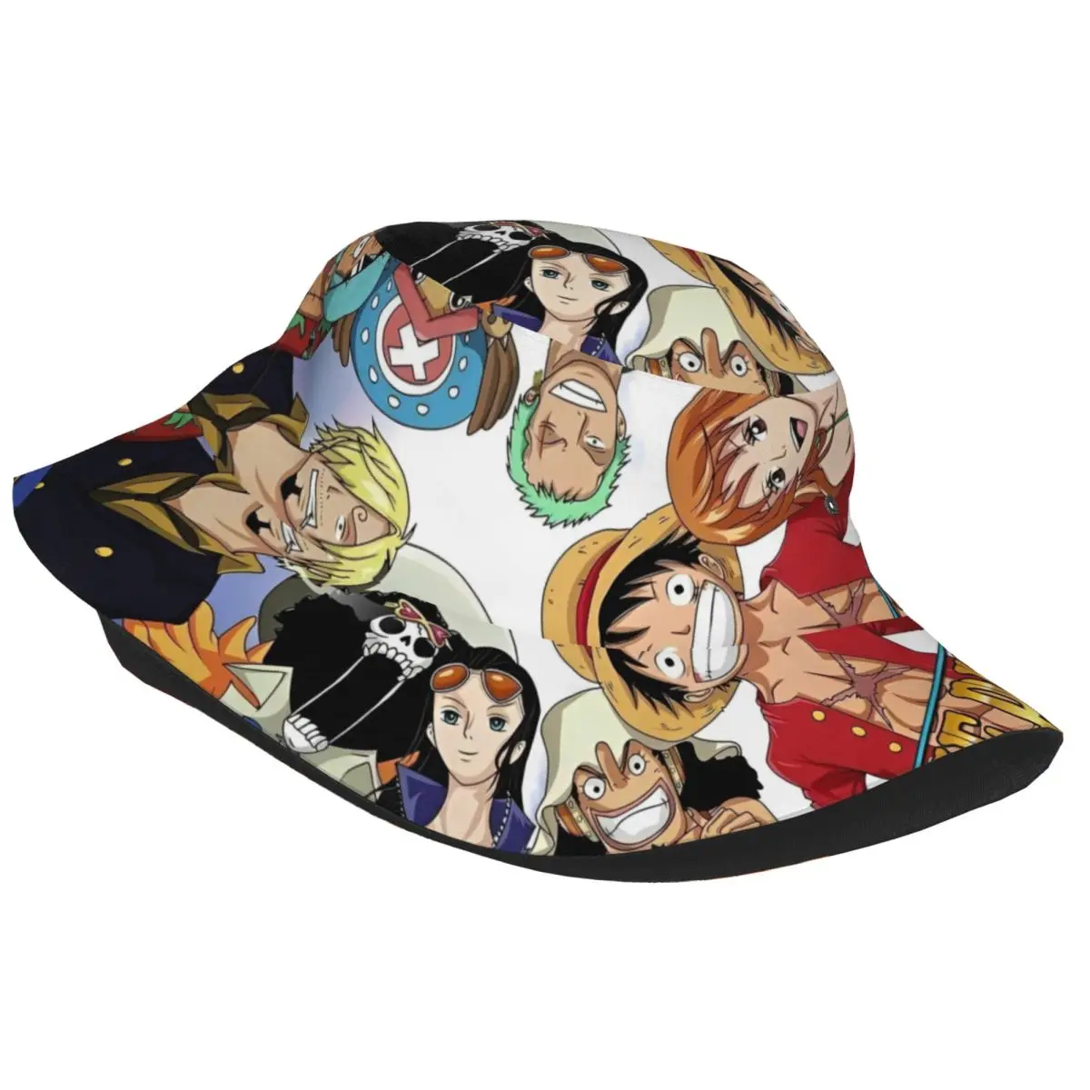 Women Men Bucket Hats One Piece Beach Hatwear Lightweight Vacation Fishing Fisherman Caps Monkey D. Luffy Anime Panamka Gifts