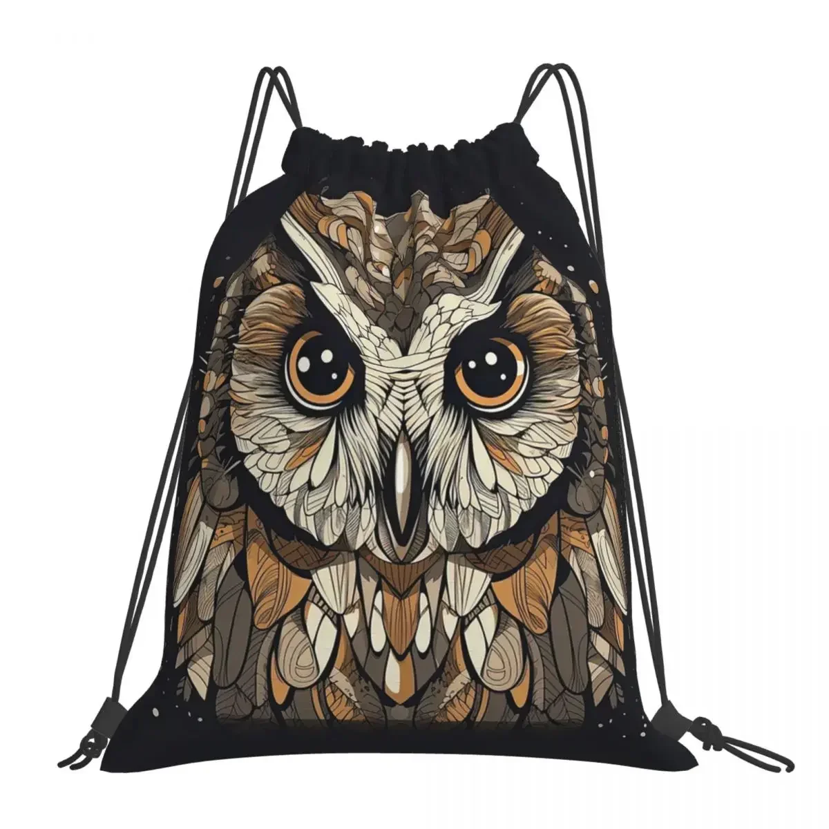 

Eastern Screech Owl Backpacks Fashion Portable Drawstring Bags Drawstring Bundle Pocket Sports Bag BookBag Man Woman Students