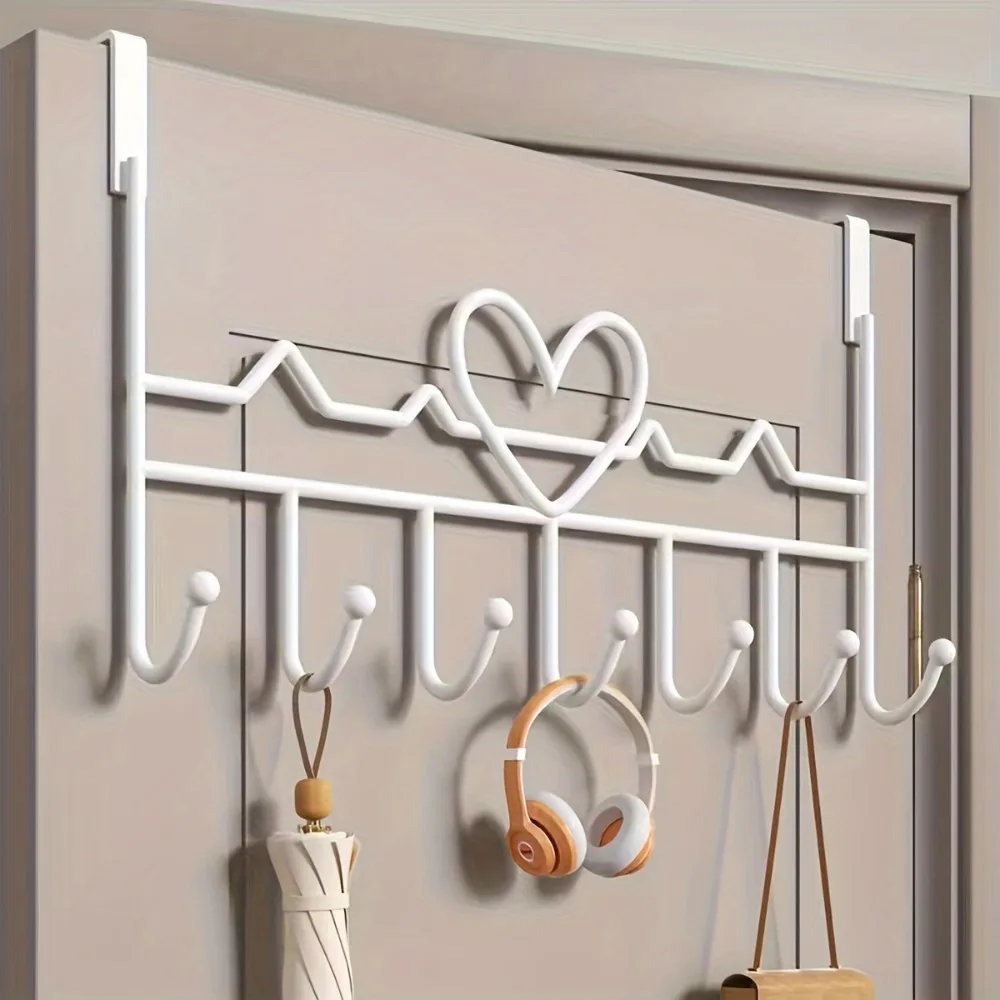 Wall Mount Hanging Organizer for Towels Easy-Install Over-The-Door Coat Rack Clothes Accessories Door Hanger Home Organization