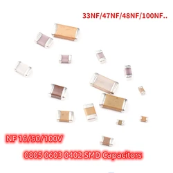 50pcs 0805 0603 0402 SMD 104 Capacitors 33nf/47/68/100/220/330/470/680NF