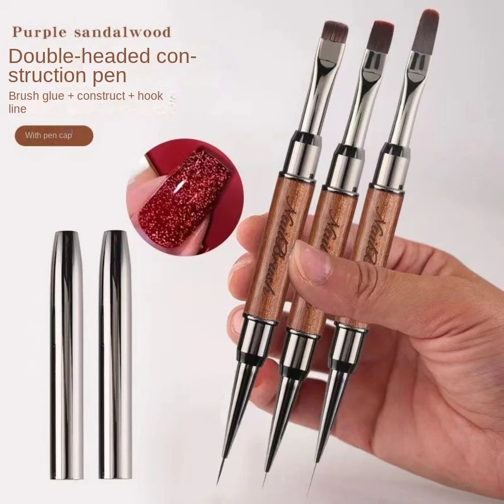 Professionele Dual End nagellijm Fototherapie Pen Schilderpen Acryl Nail Art UV Gel Brush Liner Brush Extension Gel
