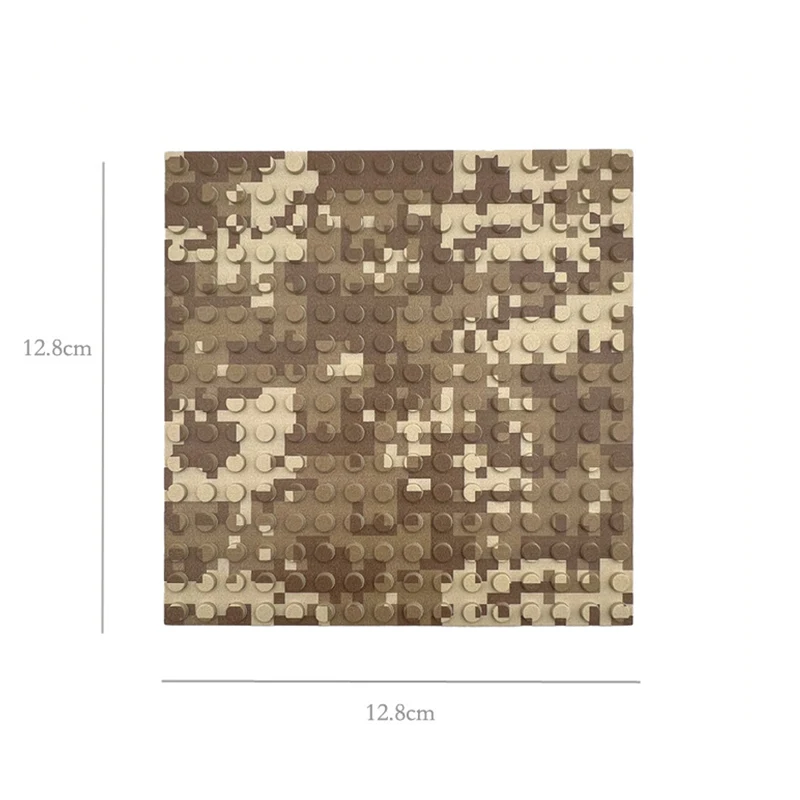 MOC 5*5 inch Camouflage Baseplate 16x16 Small Dot Building Blocks Classic Military Soldier Figures Base Plate Brick for Children