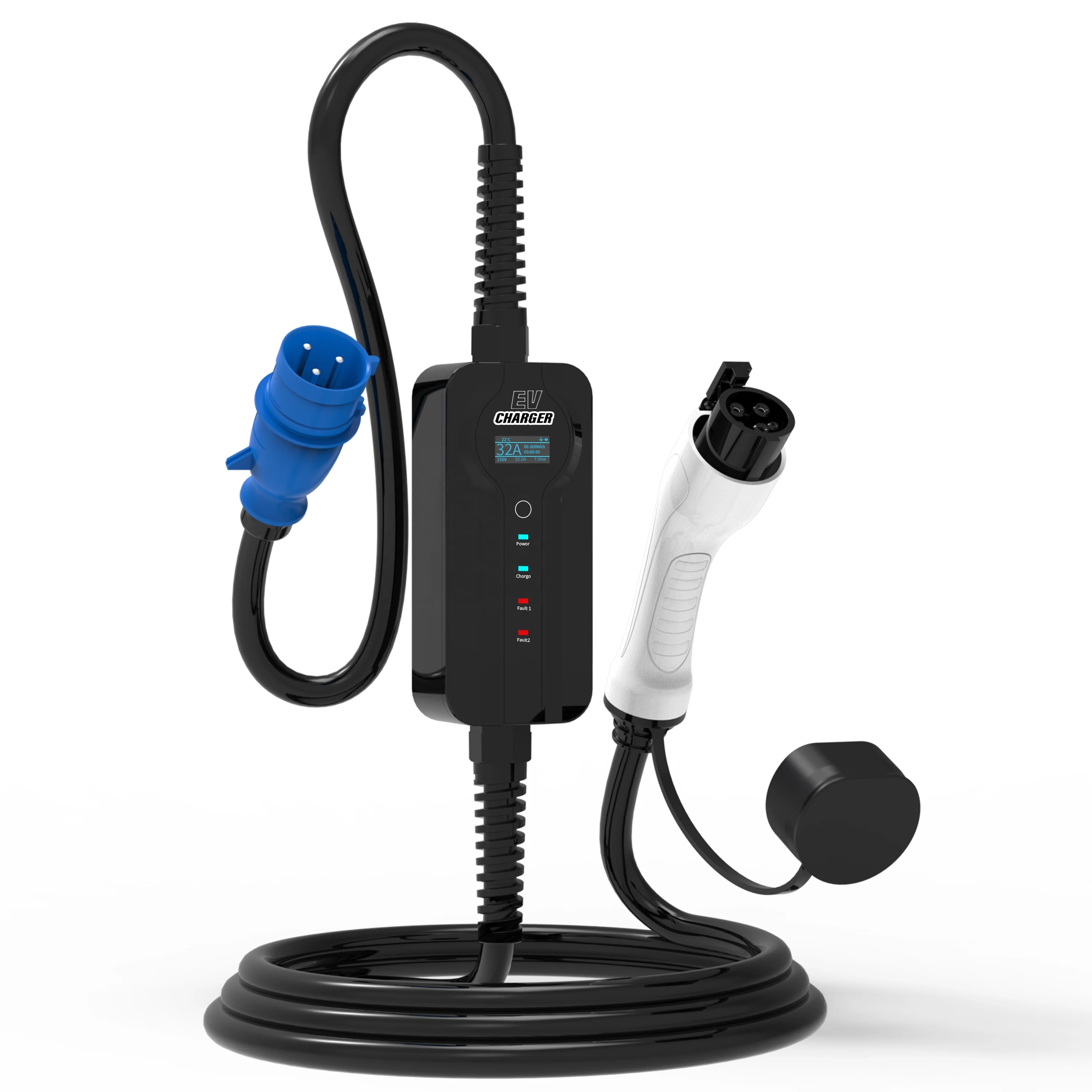 Портативное зарядное устройств – обзор и цена Portable Ev Charger 32A Type 2 Cee Plug