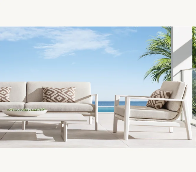 #Green Patio Furniture Waterproof Durable Metal Aluminum Outdoor Garden Sofa
