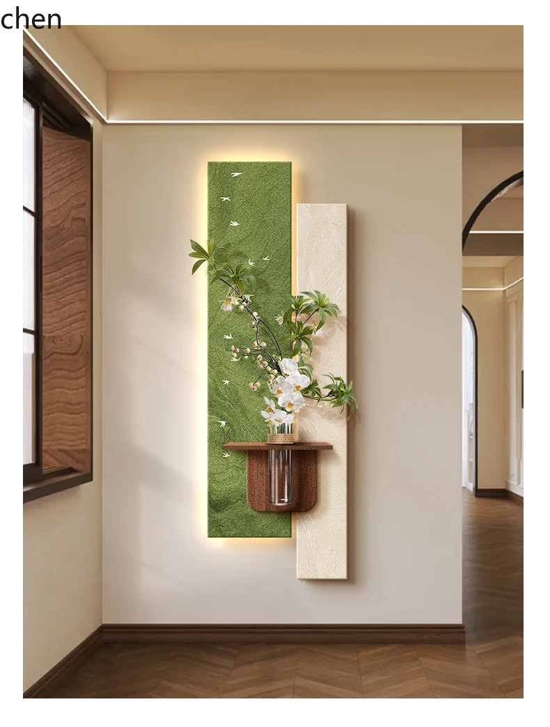 Hydroponic Green Plant Entrance Decorative Painting for Entryway Opposite Doorway Corridor Hallway Hanging Painting