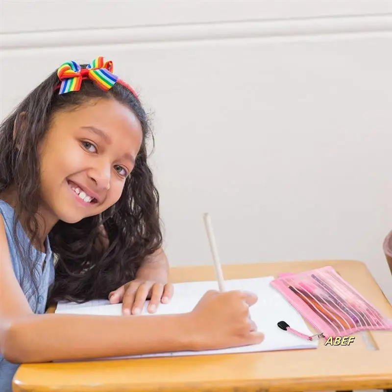 50 упаковок школьных принадлежностей, сетчатый чехол на молнии, пенал для ручек, сумки для хранения карандашей, объемная сумка для карандашей