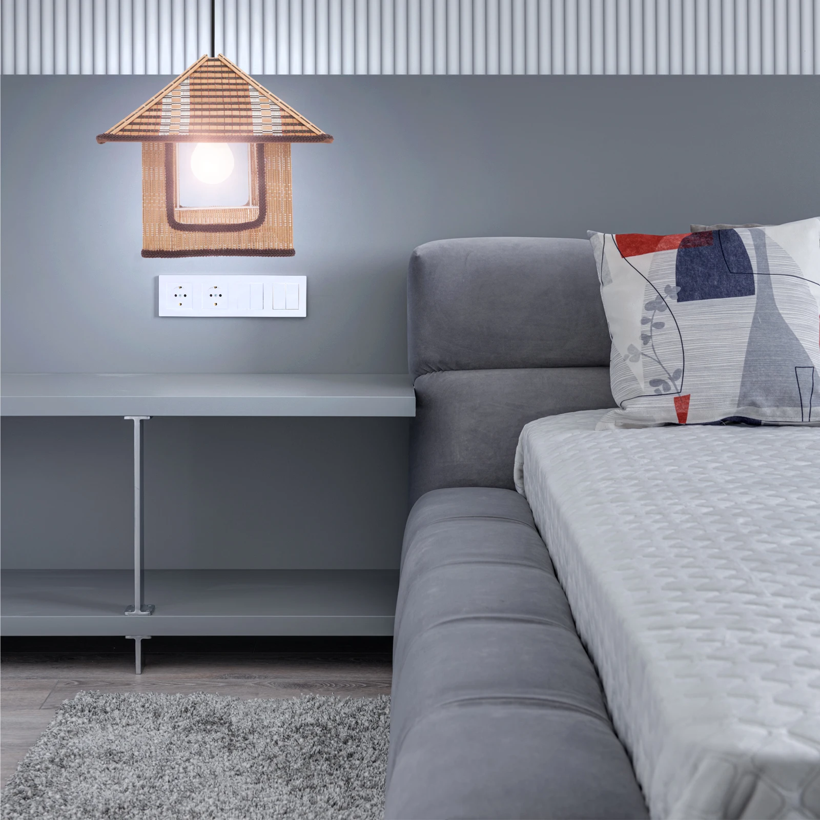 

Woven Lampshade Replacement Pendant Chandelier House Shaped Decorative Light Cover For Bedroom Living Room Cafe Hotel Farmhouse