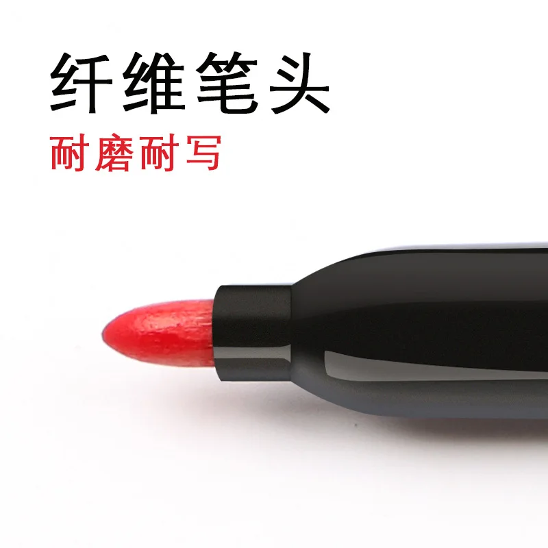 20pcs Marking Pen Black, Oily, Non Fading, Waterproof, Big Head, Line Marker Ink, Color Marker, Non Erasable For Office