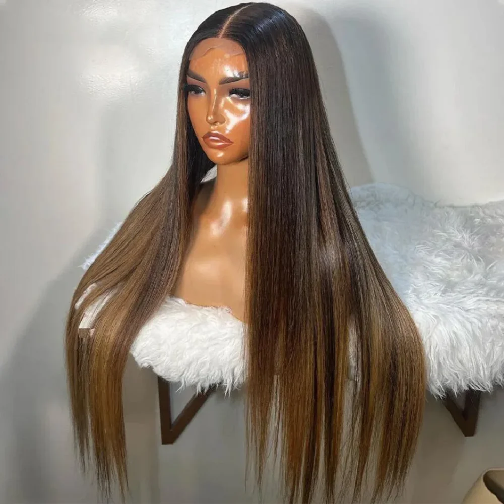 

Soft Glueless Natural Ombre Blond Straight 5x5 Silk Base Human Hair with Baby Hair HD Lace Hair Preplucked