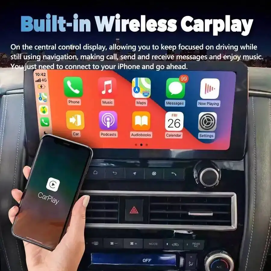 For Infinit Y62 QX80 QX56 For Nissan Amada Patrol Royale SL 2014-2020 Carplay Car Navigation GPS 12.3