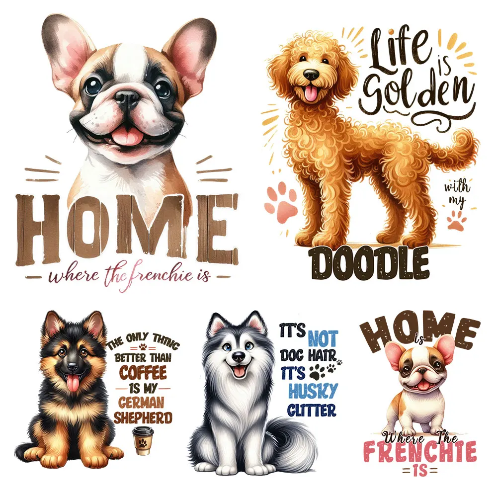 Best Friends Dogs Heat Transfer Stickers, Iron On Patches for Clothing, T-shirt Design, Brand Badges, Thermal Applique, New