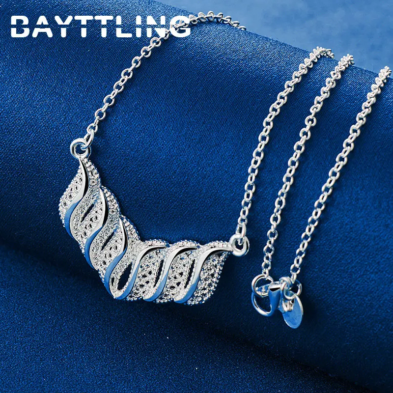 Mode Sterling Silber Luxus 18 Zoll exquisite Anhänger Halskette für Frauen Charme Hochzeits feier Geschenk Schmuck