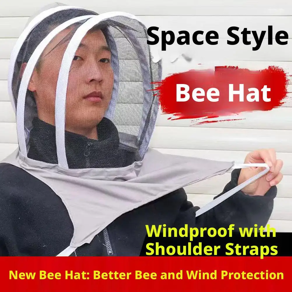 Professional Beekeeper Protective Hat & Veil High-Definition Mesh for Clear Vision Full Head & Neck Protection Anti-Bee Mask
