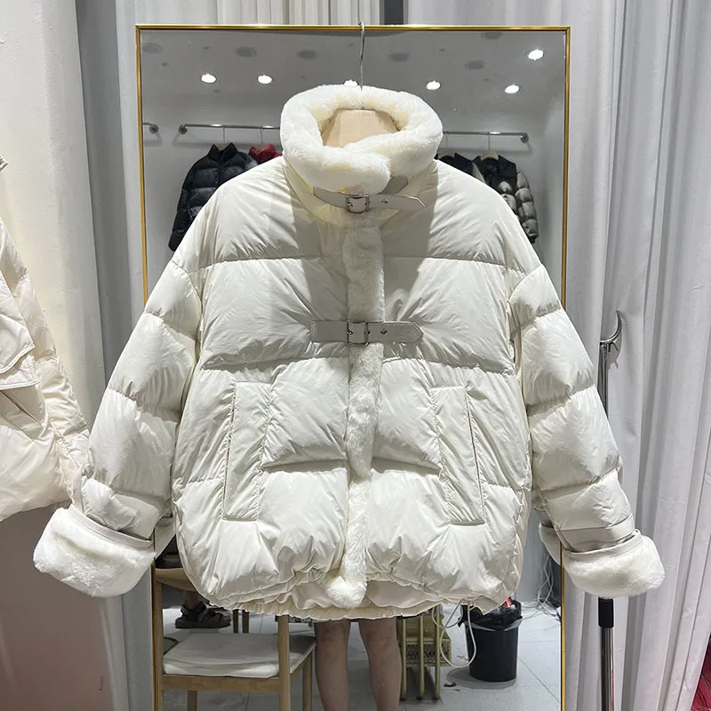 2023 inverno nuove donne cotone piumino impiombato cappotto colletto alla coreana giacca spessa calda moda femminile Design Chic parka