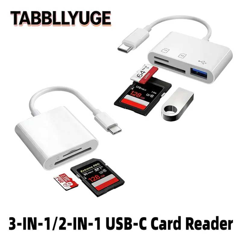3-in-1 or 2-in-1 Type-C TF SD Memory Card Reader OTG USB C USB Connector for MacBook IPad Huawei USB Type Adapter