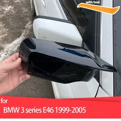 Car Side Door Rearview Side Mirror Cover Cap for BMW E46 316i 318i 318d 320d 320i 323i 325i 328i 330d 330i 330xi 1998-2005 ABS