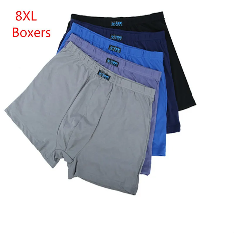 

8XL 7XL 6XL 5XL Men's Large Under Wear Plus Size Cotton Boxers High Waist Breathable Pantie Underpant Big Size Short 5pcs/Lot