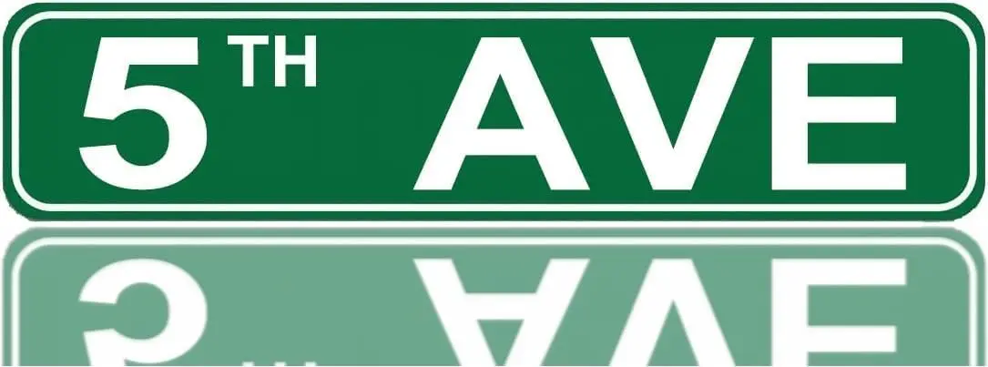 5. Ave-Straßenschild, hochwertiges Metallschild, 5. Ave-Schild, Neuheitsschild für Bauernhof, Haus, Garage, Wanddekoration, Blechschild, 40,6 x 10,2 cm