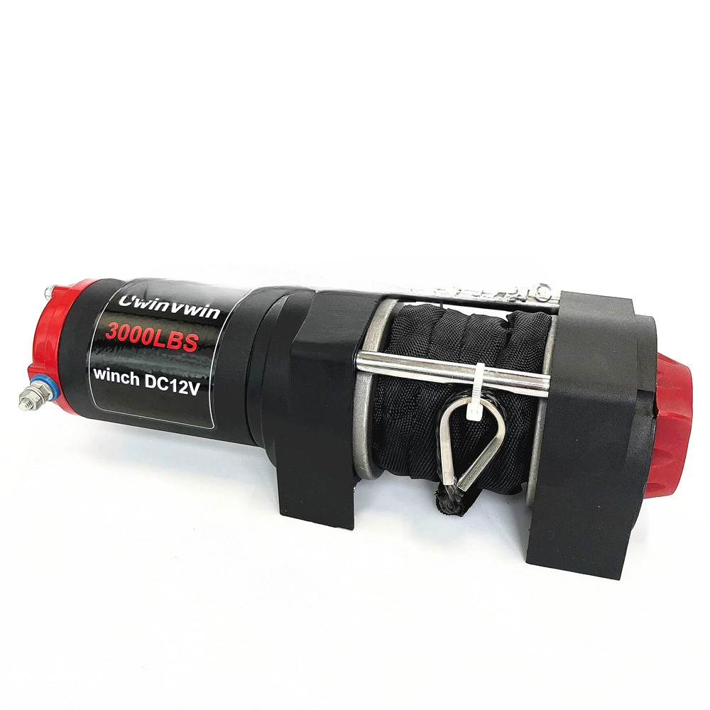 for 3000LBS Electric Winch 12V Synthetic Rope Electric Winch for Towing ATV/UTV Off Road with Mounting Bracket Wireless Remote